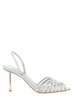 Gray Goatskin Stiletto Heel Sandals