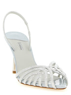 Gray Goatskin Stiletto Heel Sandals