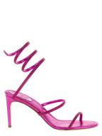Fuchsia Viscose Stiletto Heel Sandals