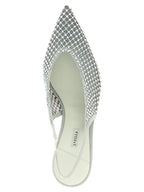 Gray Polyester Mid Heel Pumps