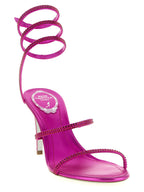 Fuchsia Viscose Stiletto Heel Sandals