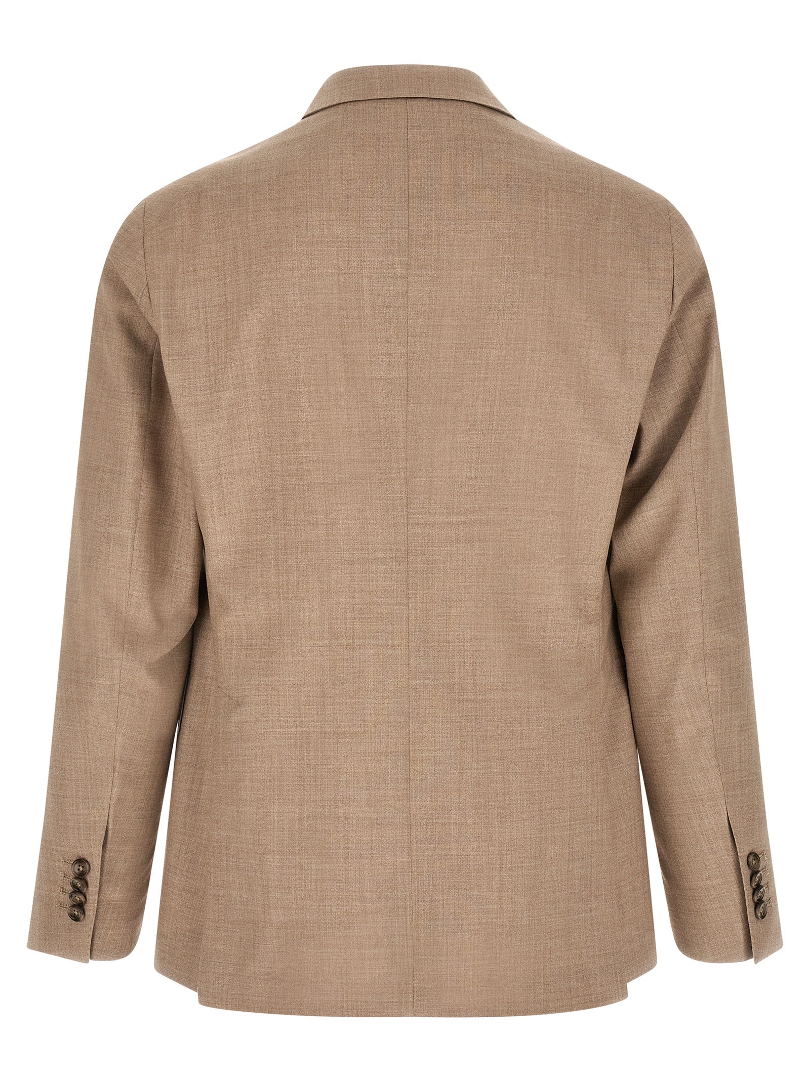 Beige Virgin Wool Two-Piece Suit