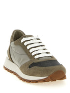 Bicolor Polyester Athletic Sneakers