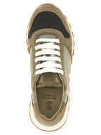 Bicolor Polyester Athletic Sneakers