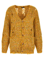 Bicolor Alpaca Leather Cardigan