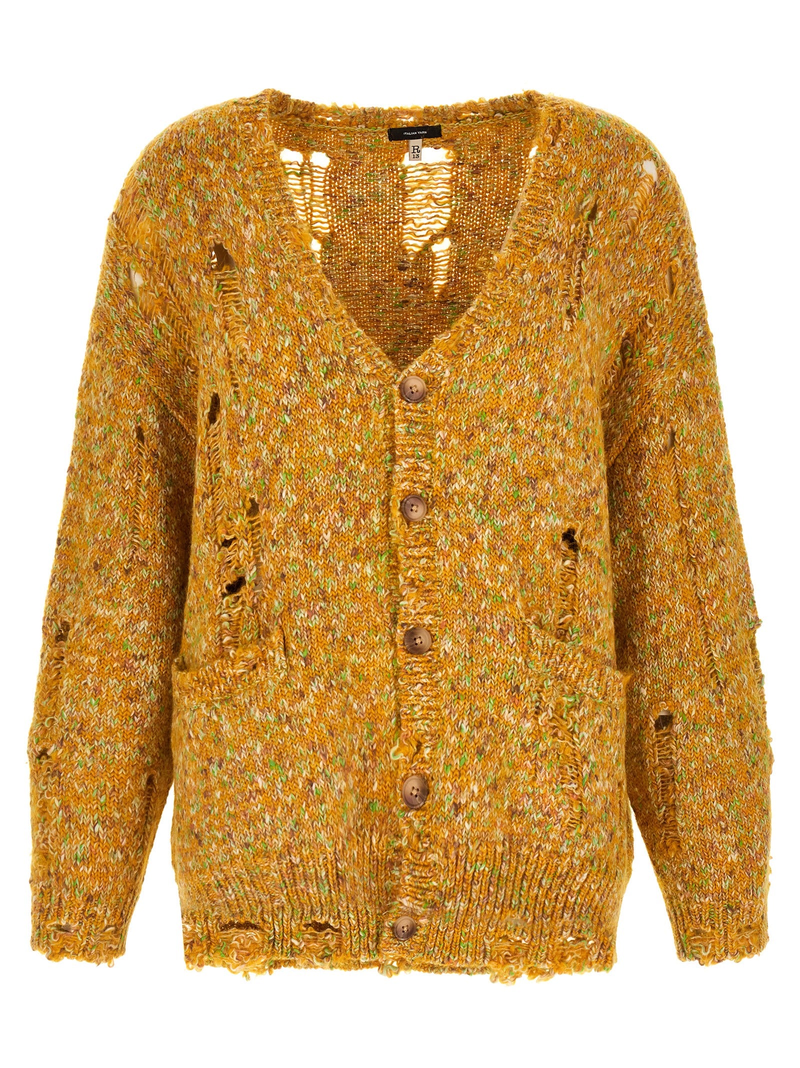Bicolor Alpaca Leather Cardigan