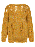 Bicolor Alpaca Leather Cardigan