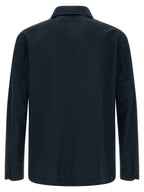 Blue Linen Full-Length Jacket