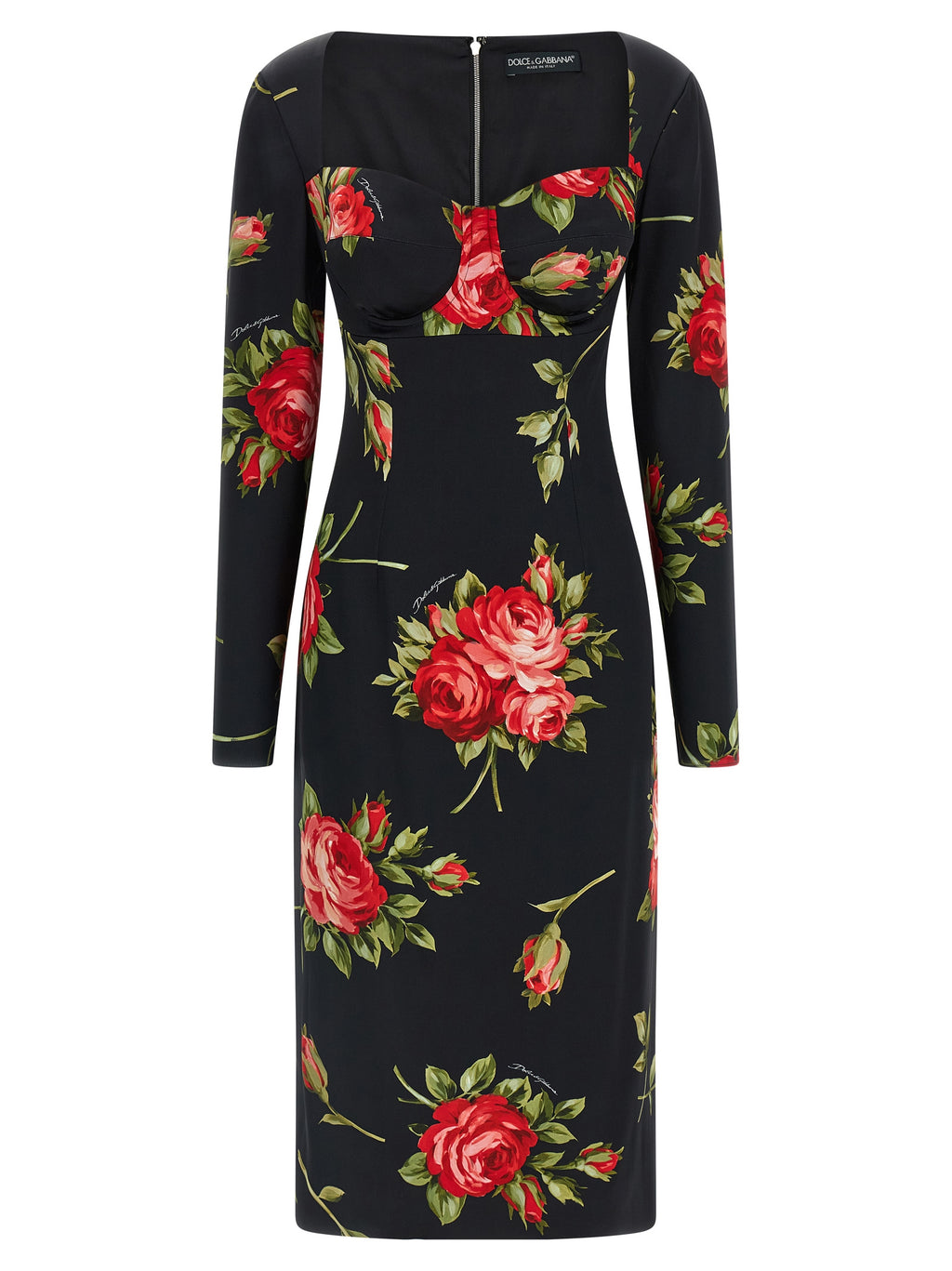 Black Viscose Midi Dress