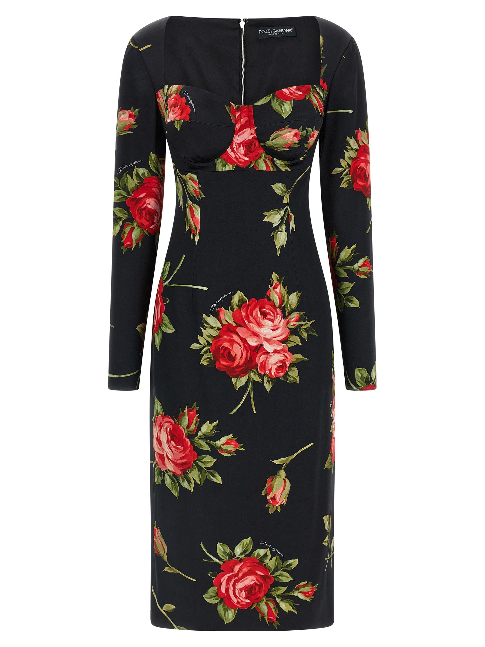 Black Viscose Midi Dress