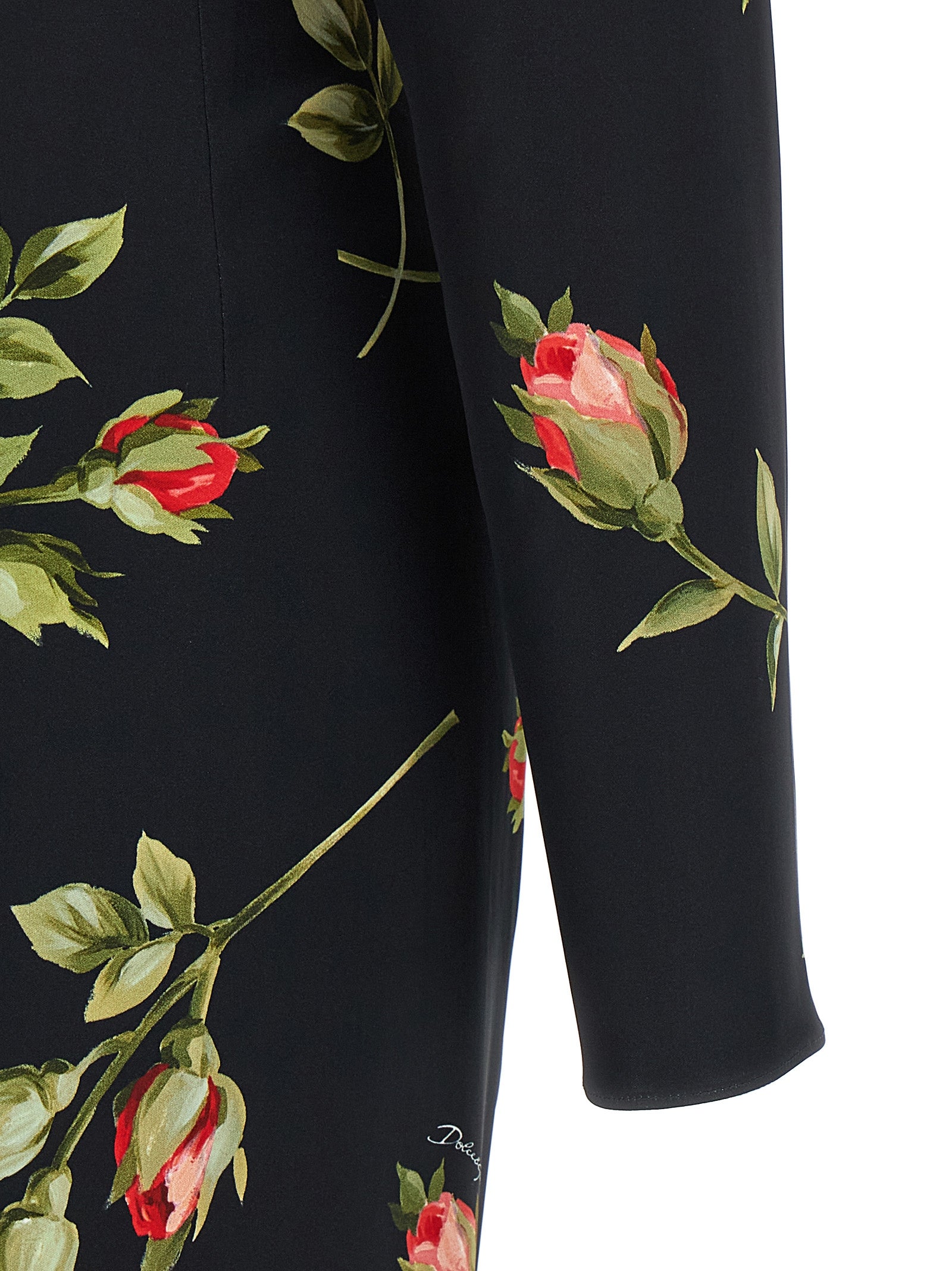 Black Viscose Midi Dress