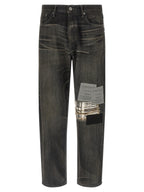 Black Cotton Tapered Jeans
