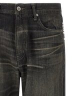 Black Cotton Tapered Jeans