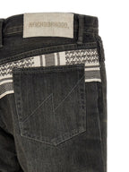Black Cotton Tapered Jeans