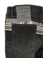 Black Cotton Tapered Jeans