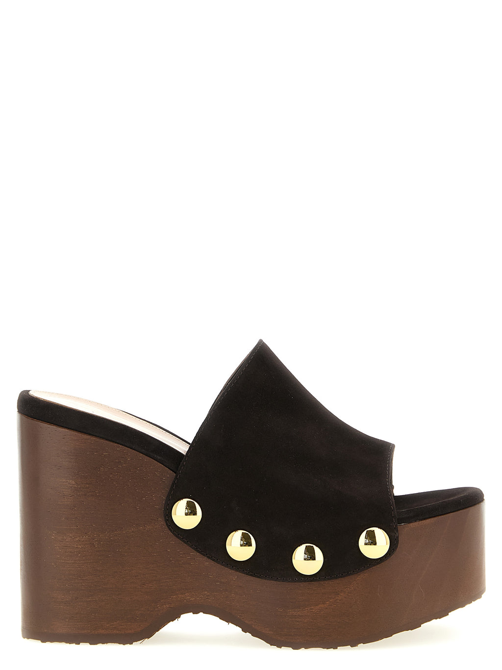 Brown Suede Leather Wedge Sandals