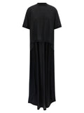 Black Cotton Casual Dress