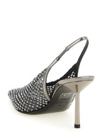 Gray Polyester High Heel Pumps