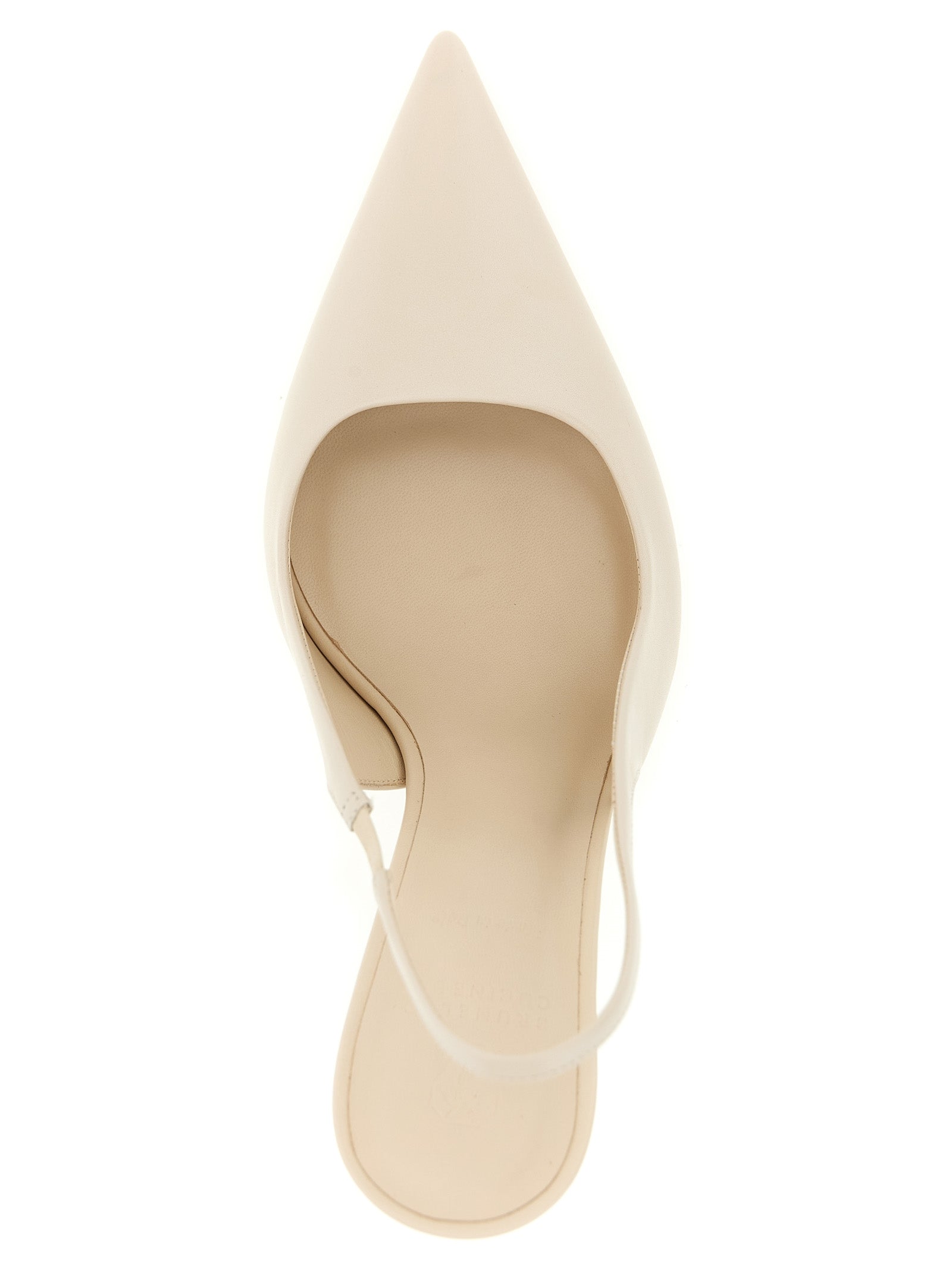 White Leather High Heel Pumps