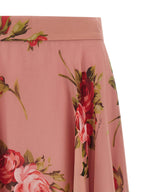 Multicolor Silk Midi Skirt