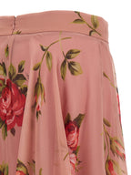 Multicolor Silk Midi Skirt