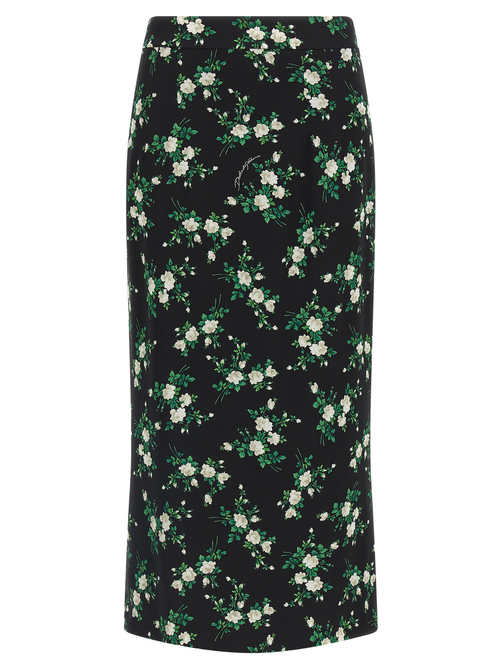 Black Silk Midi Skirt