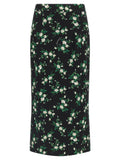 Black Silk Midi Skirt