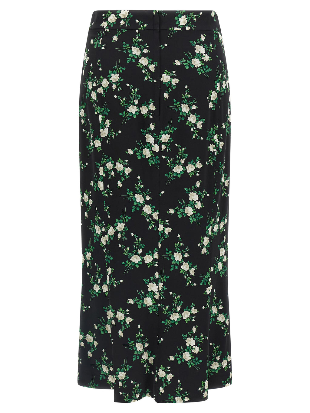 Black Silk Midi Skirt