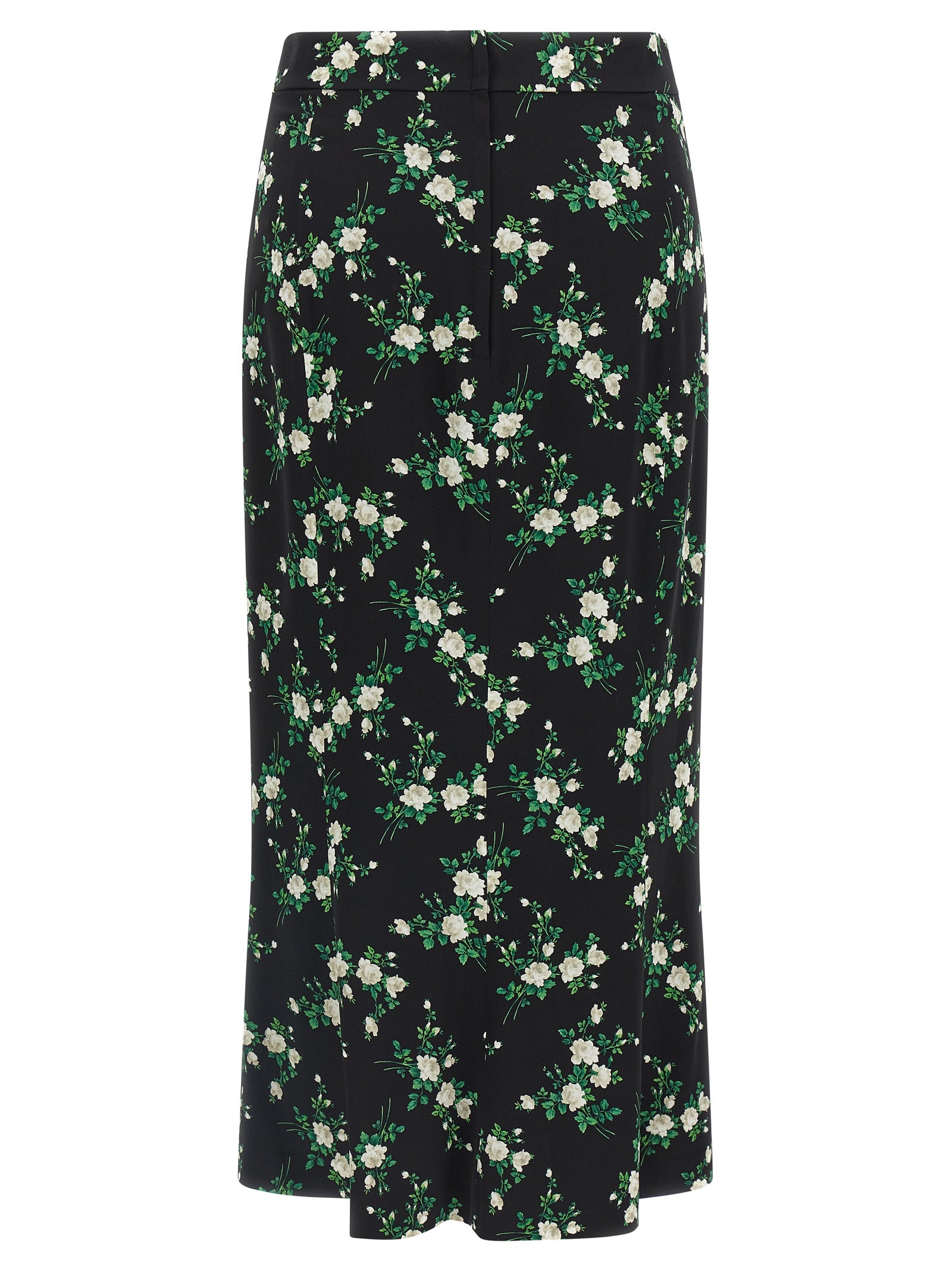 Black Silk Midi Skirt