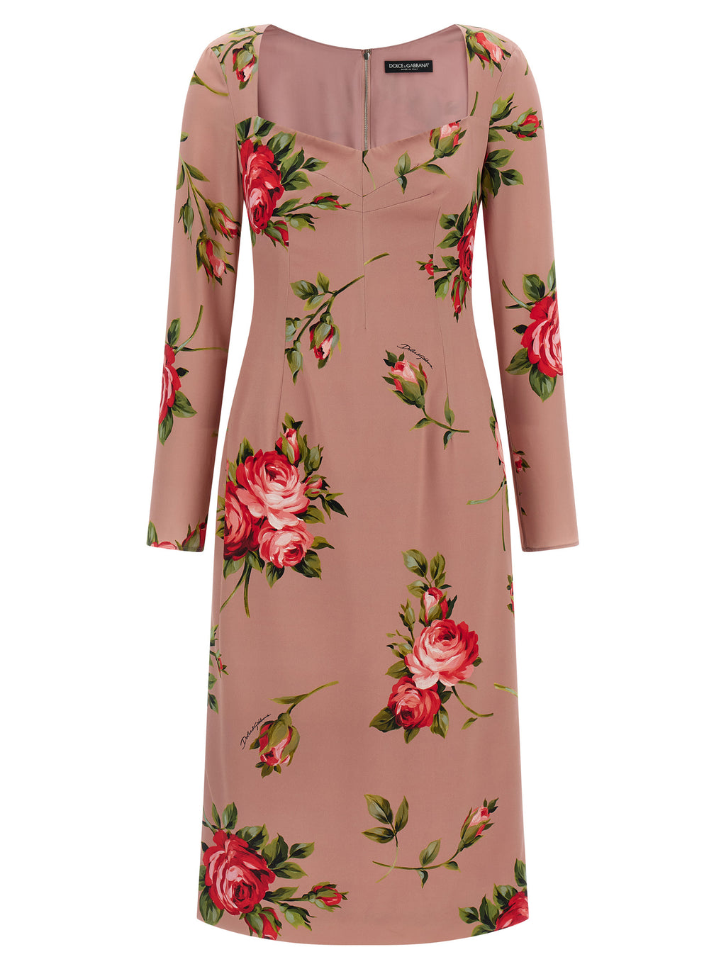 Multicolor Silk Midi Dress