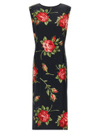 Black Viscose Midi Dress