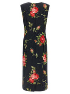 Black Viscose Midi Dress