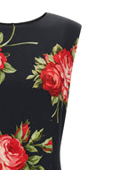 Black Viscose Midi Dress