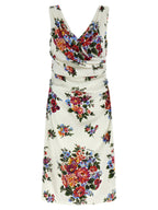 White Viscose Midi Dress