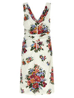 White Viscose Midi Dress