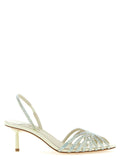 Bicolor Goatskin Stiletto Heel Sandals