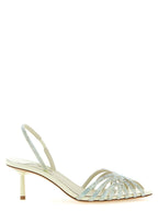 Bicolor Goatskin Stiletto Heel Sandals