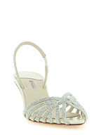 Bicolor Goatskin Stiletto Heel Sandals