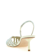 Bicolor Goatskin Stiletto Heel Sandals
