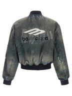 Gray Polyester Bomber
