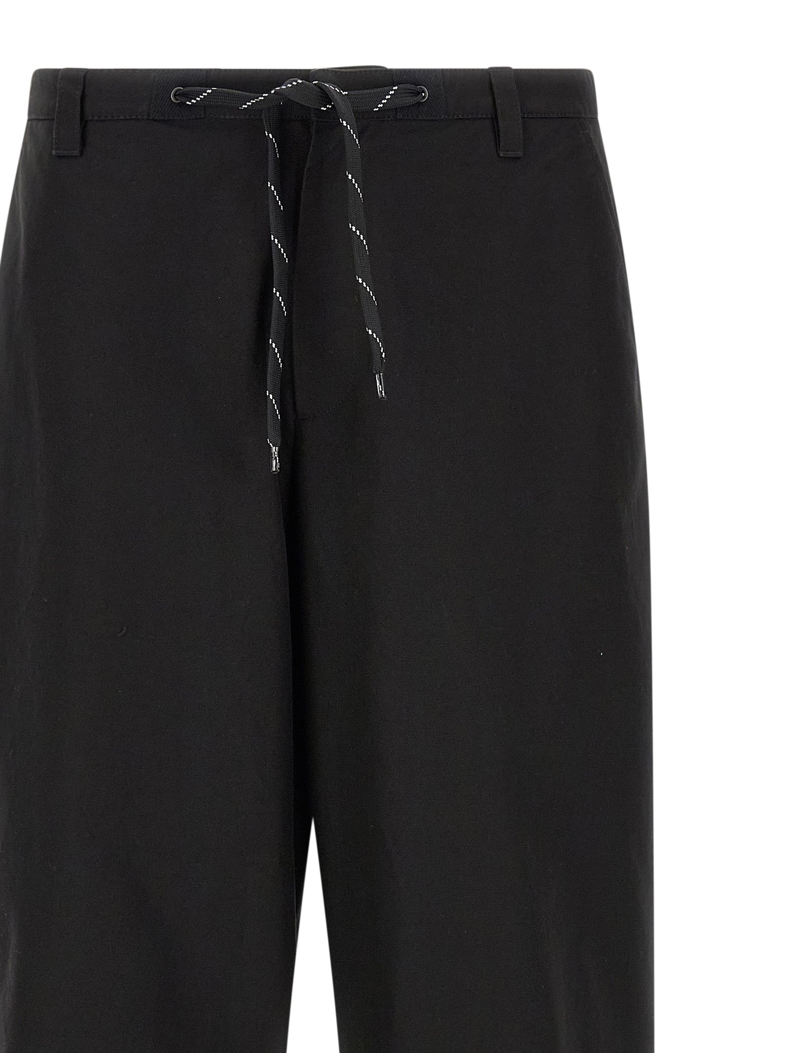 Black Cotton Chino Pants