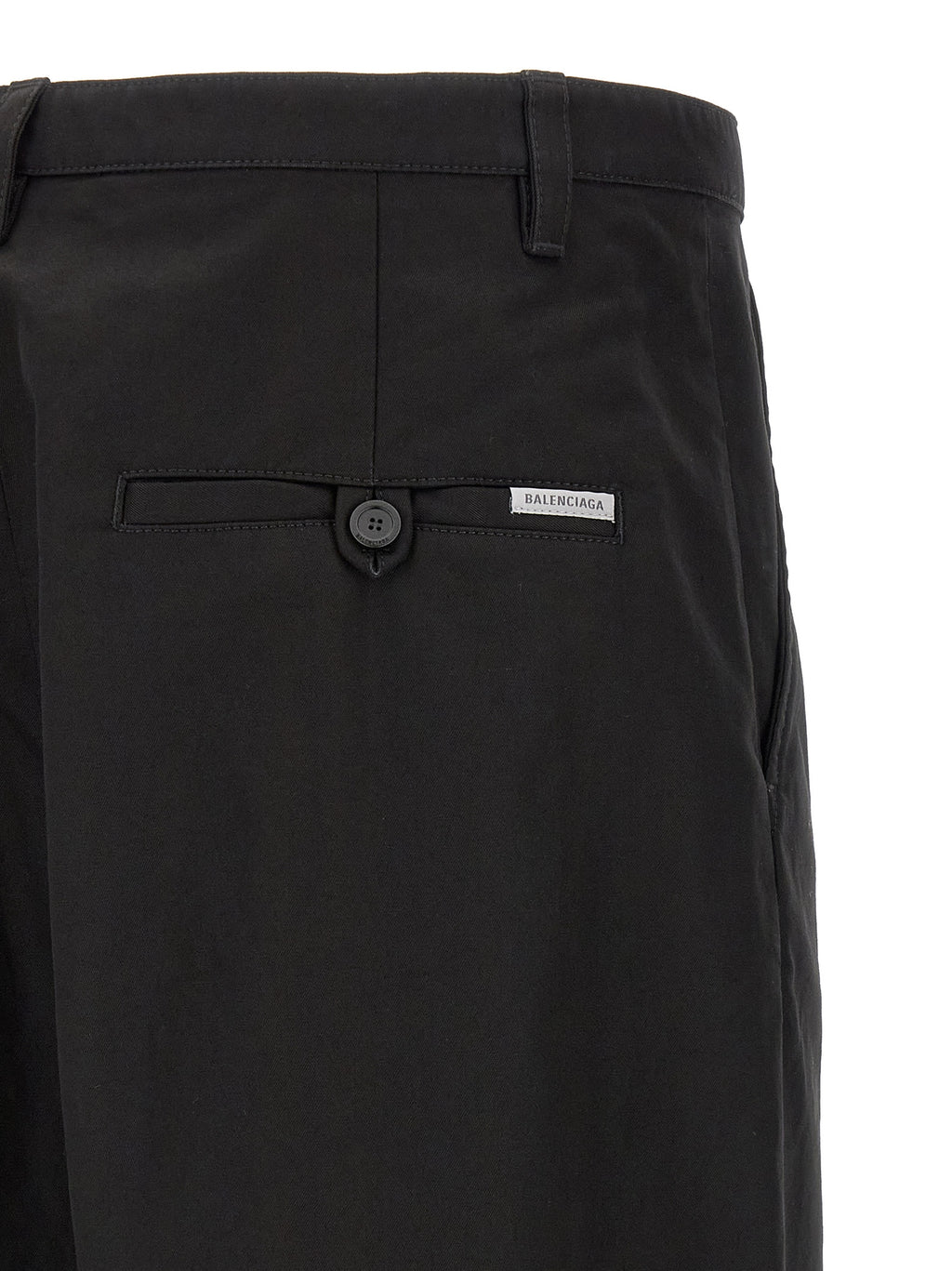 Black Cotton Chino Pants