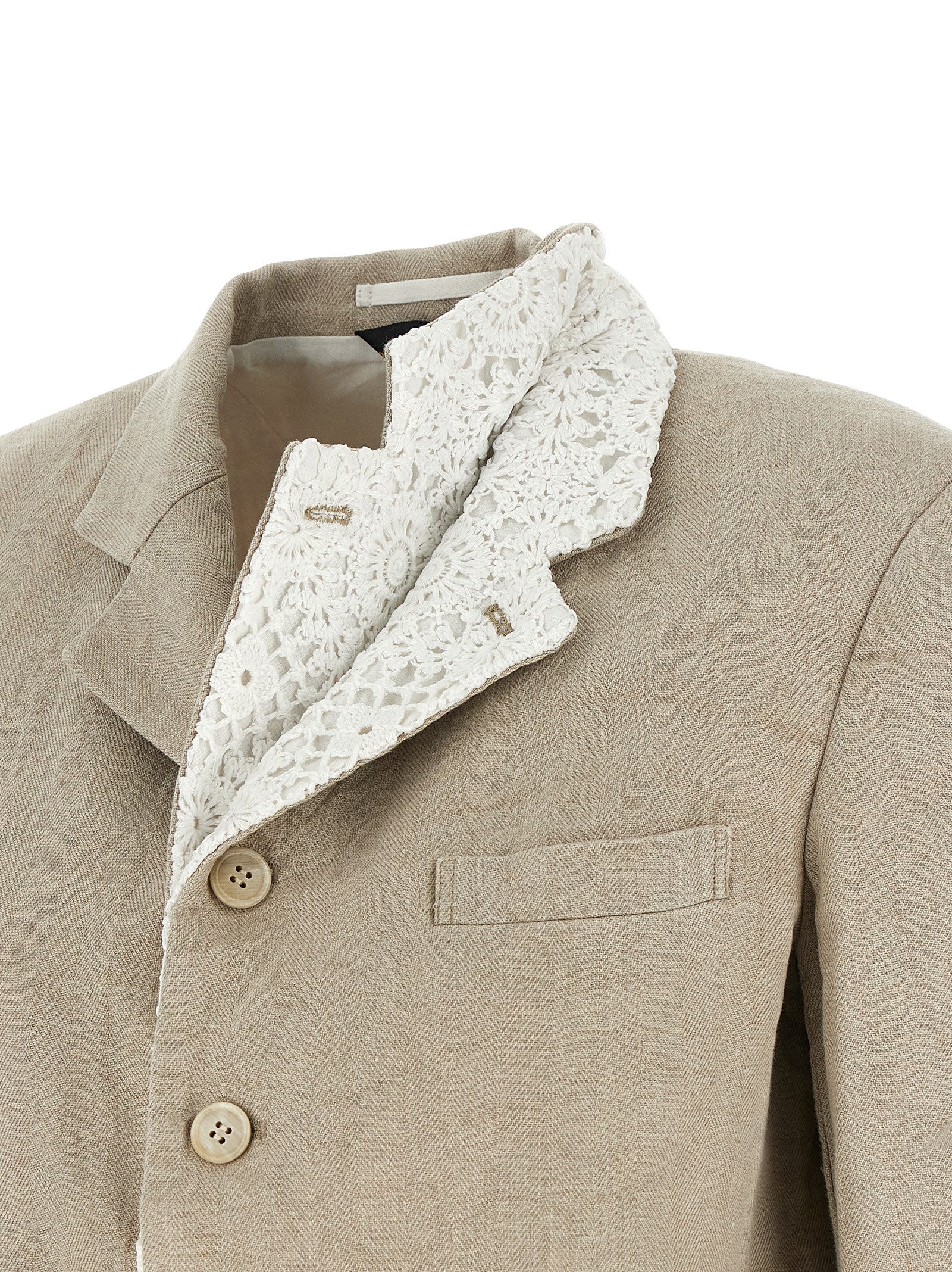 Beige Linen Blazer