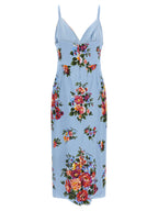 Blue Viscose Midi Dress