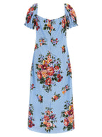 Blue Silk Midi Dress