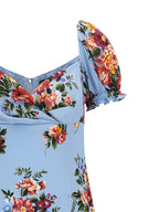 Blue Silk Midi Dress