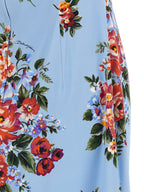 Blue Silk Midi Dress