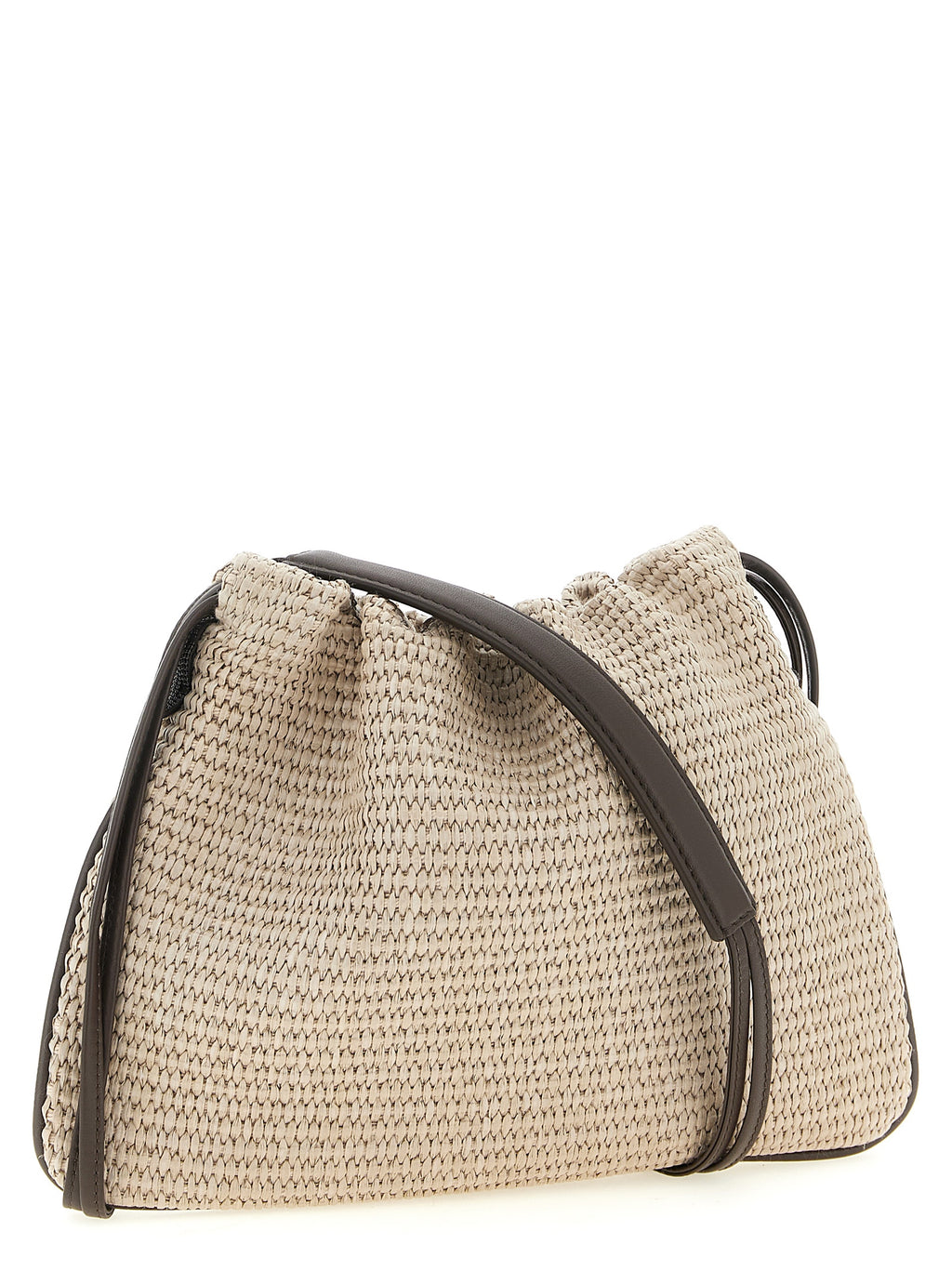 Beige Cotton Clutch Bag