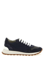 Blue Polyester Athletic Sneakers