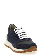 Blue Polyester Athletic Sneakers